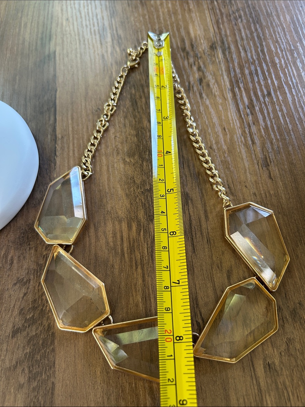 Gold-Tone Faceted Crystal Statement Necklace in Champagne - Picture 3 of 4
